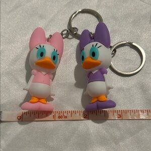 Daisy Duck Keychain Set - Pink and Purple